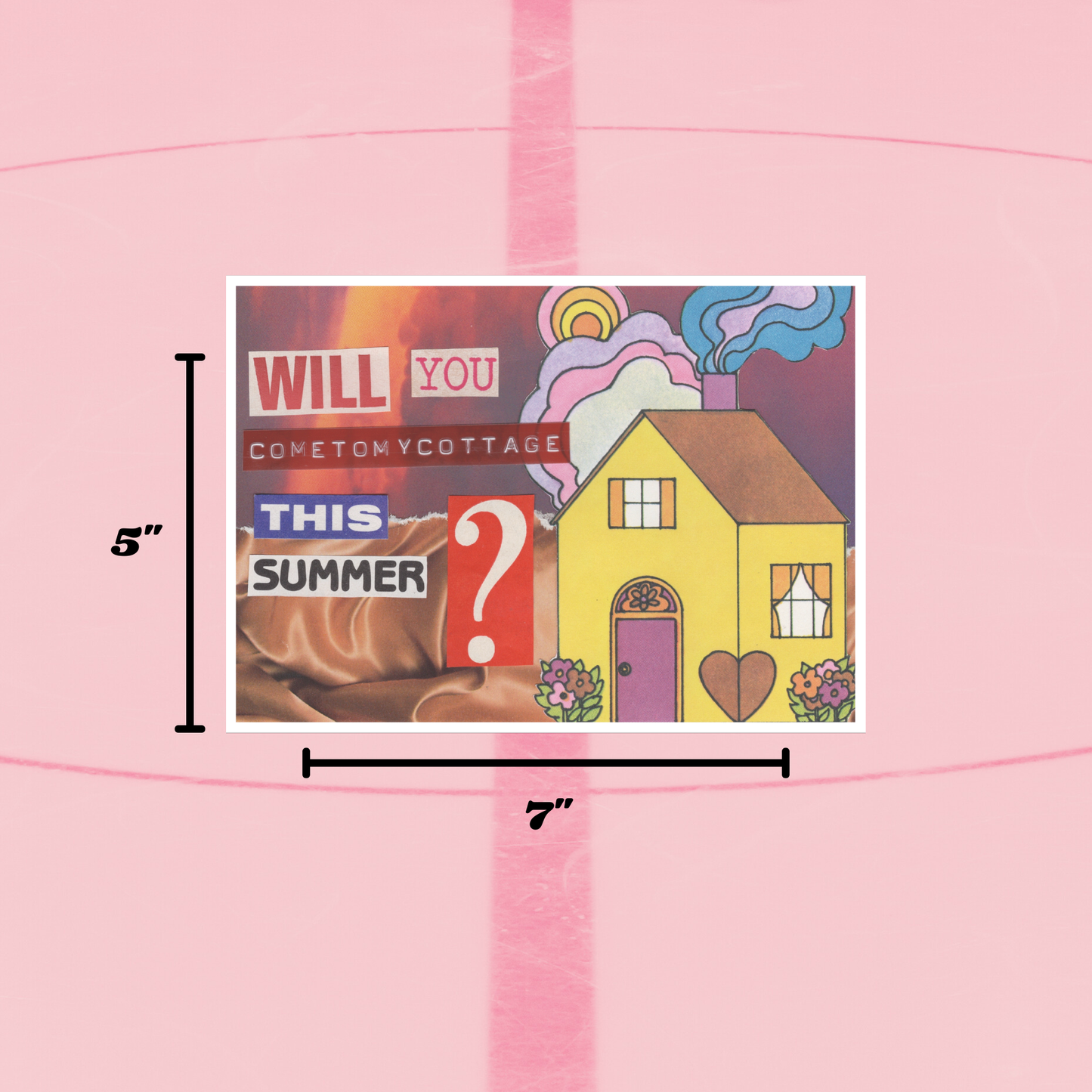 Will You Come To My Cottage Art Print (5x7) - Hockey Valentine's Day Gift