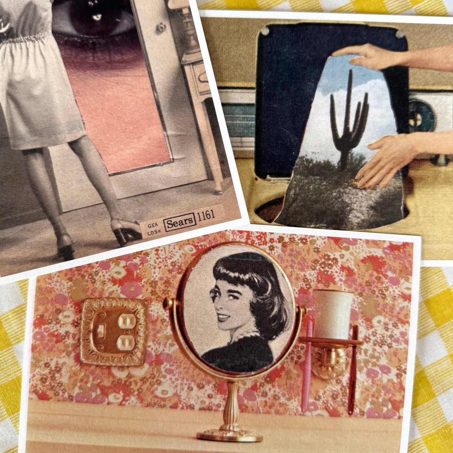 Limited Edition Large Wall Art Bundle - 9 Fine Art Prints of Handmade Vintage Collages (4x6, 5x7, 8x10)