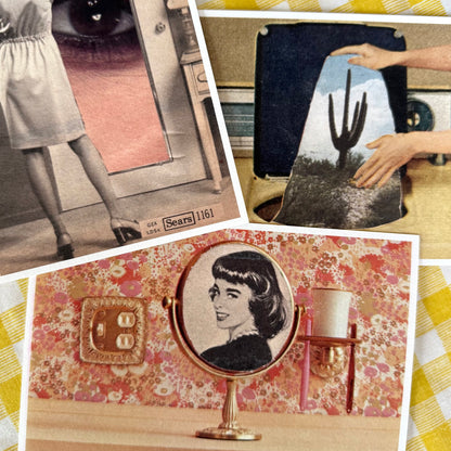 Limited Edition Large Wall Art Bundle - 9 Fine Art Prints of Handmade Vintage Collages (4x6, 5x7, 8x10)