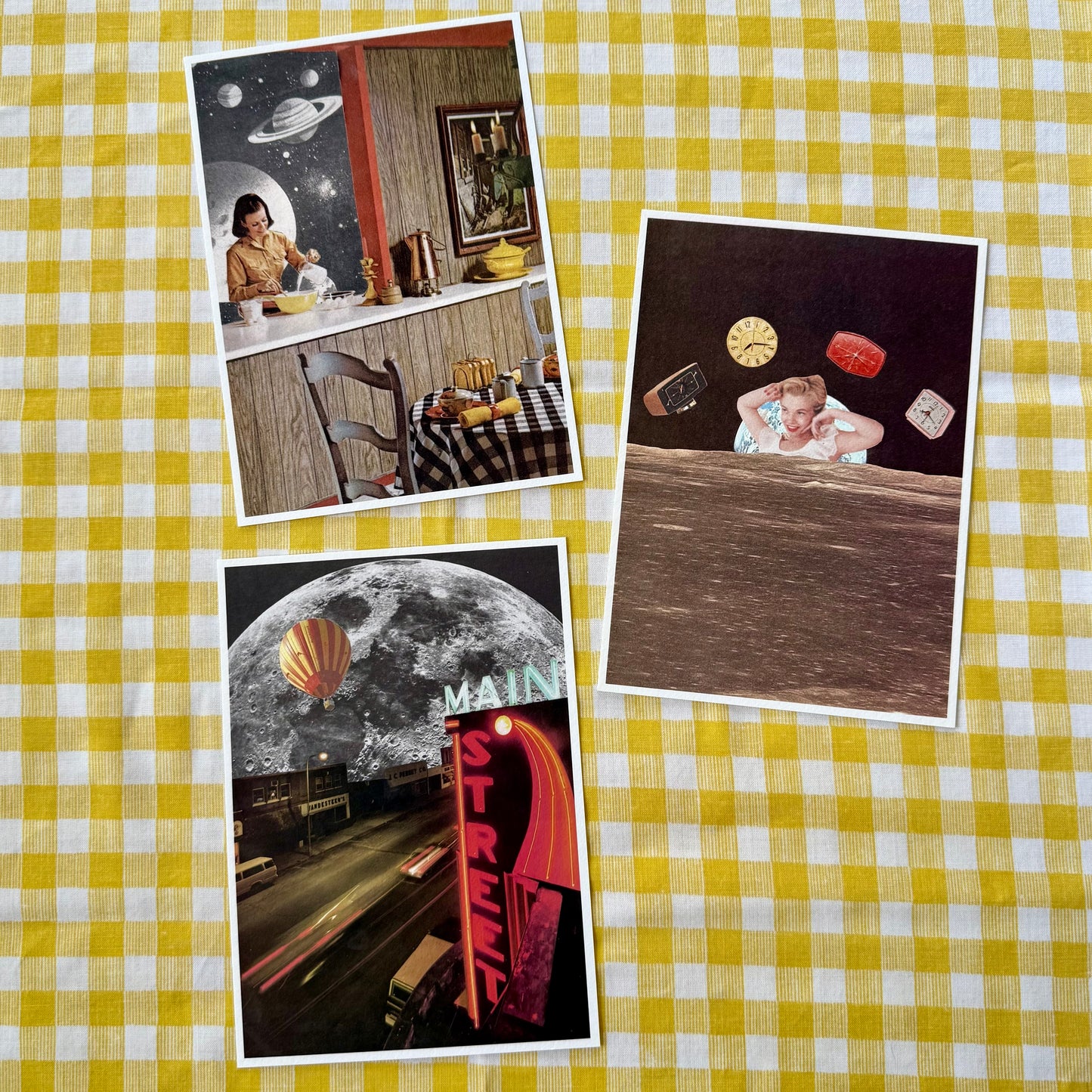 Limited Edition Large Wall Art Bundle - 9 Fine Art Prints of Handmade Vintage Collages (4x6, 5x7, 8x10)