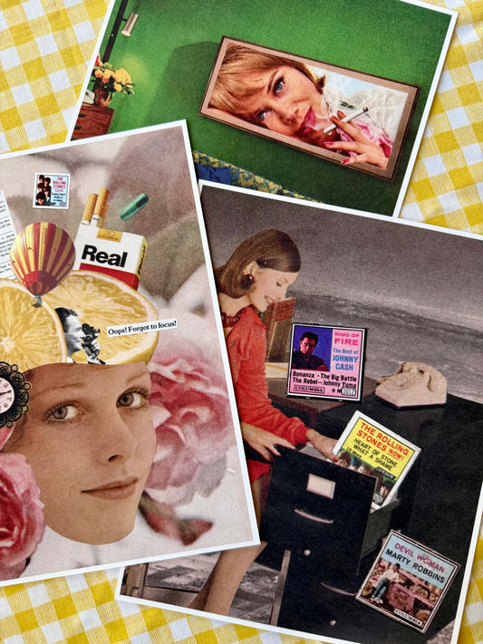 Vintage Collage Bundle - Simple Pleasures Collection - 8x10 Fine Art Prints