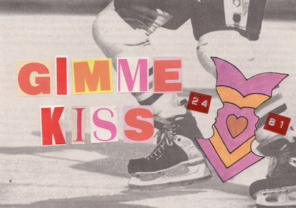 Gimme Kiss Art Print (5x7) - Hockey Valentine's Day Gift