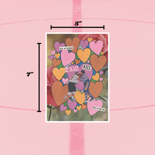 Now Kiss Art Print (5x7) - Hockey Romance Gift