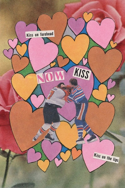 Now Kiss Art Print (5x7) - Hockey Romance Gift