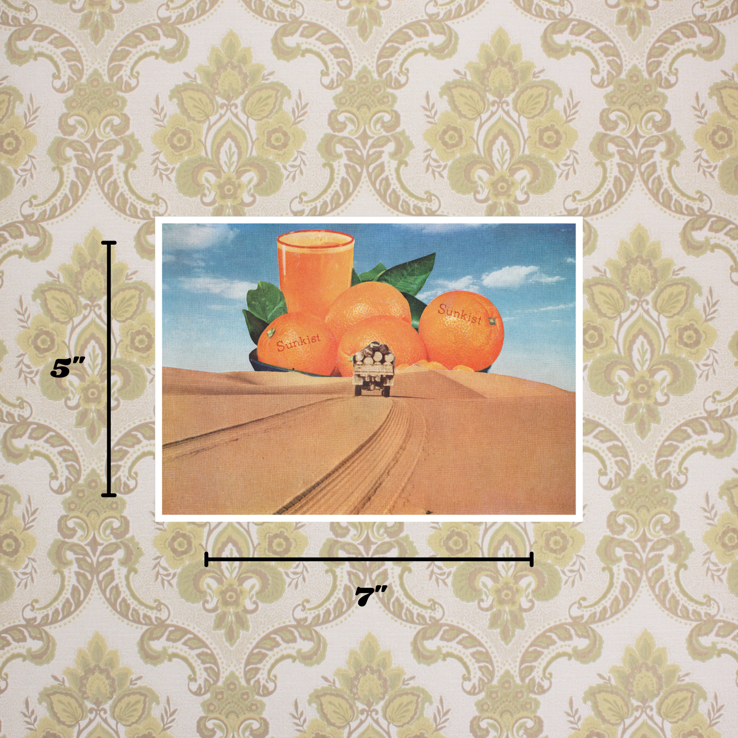 Vintage Orange Juice Print - Handmade Collage Art